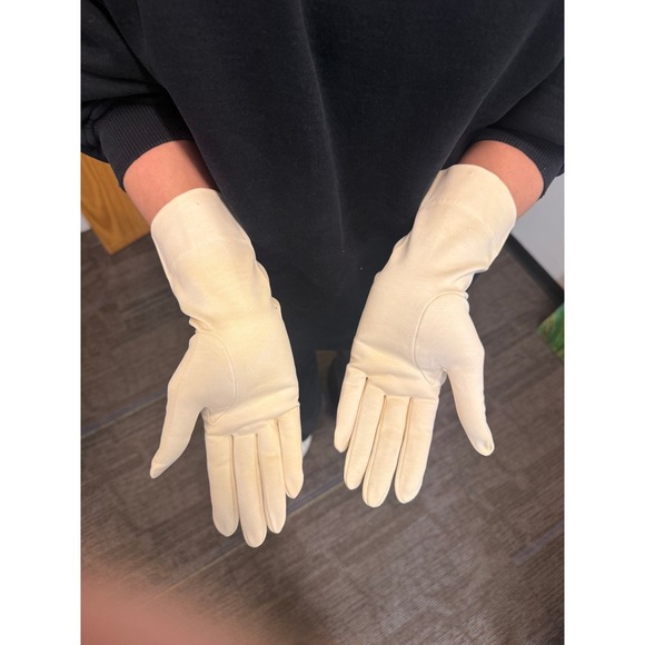 Vintage Christian Dior Sea Island Cotton Gloves Ivory Size 7 Circa 1960s French - Picture 5 of 13